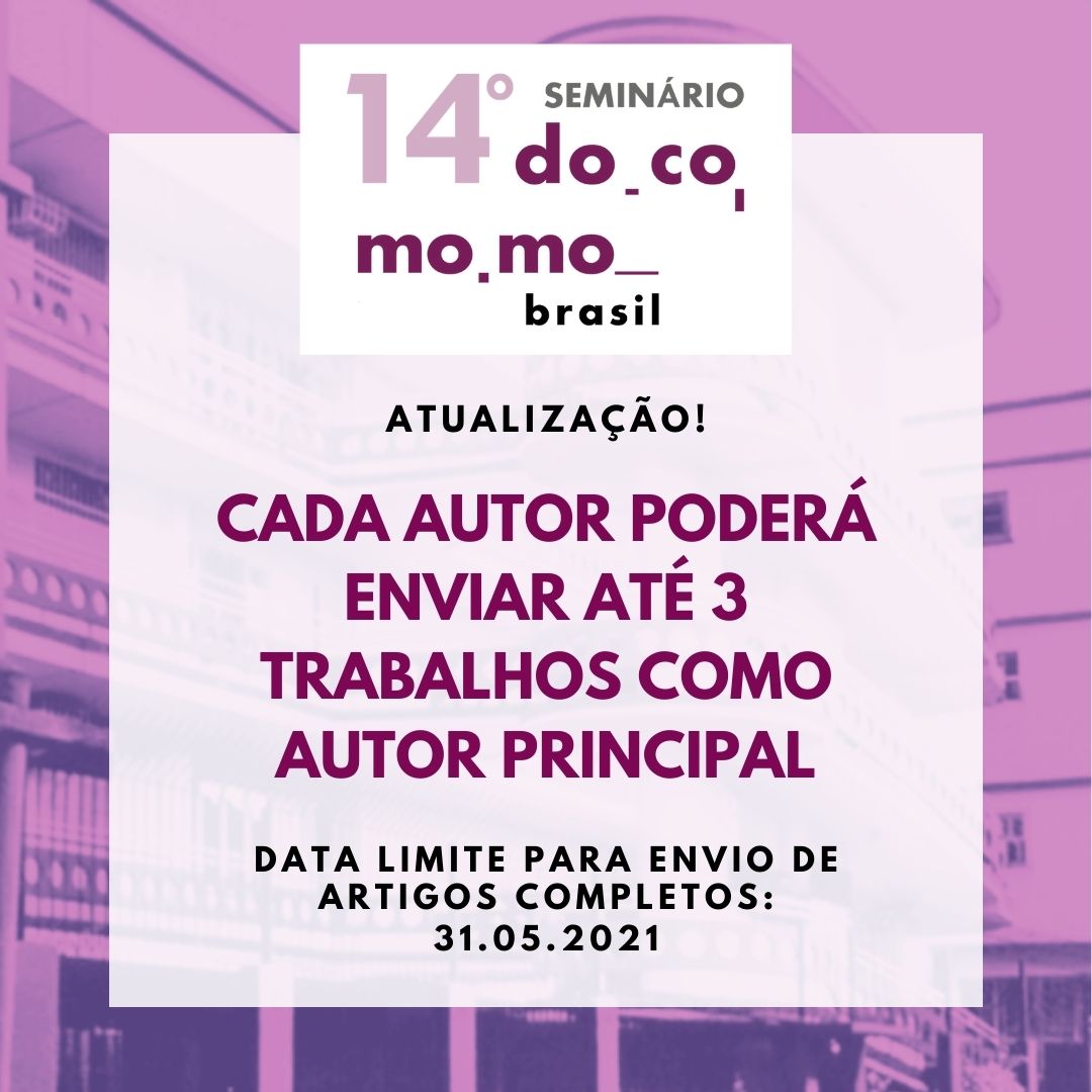 XV Seminário DOCOMOMO Brasil  Arquitetura e urbanismo e a